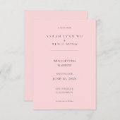 Roze en grijze minimalistische moderne 2 V2 sparen Save The Date (Voorkant / Achterkant)
