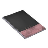 Roze en grijze moderne Glam-sequins Chic Elegant Notitieboek (Rechterzijde)