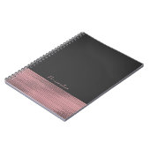 Roze en grijze moderne Glam-sequins Chic Elegant Notitieboek (Linkerzijde)