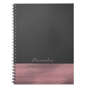 Roze en grijze moderne Glam-sequins Chic Elegant Notitieboek