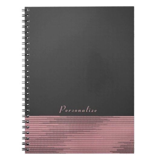 Roze en grijze moderne Glam-sequins Chic Elegant Notitieboek (Voorkant)