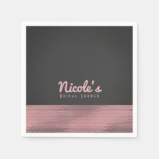 Roze en grijze moderne Glam-sequins Chic Elegant P Servet (Voorkant)