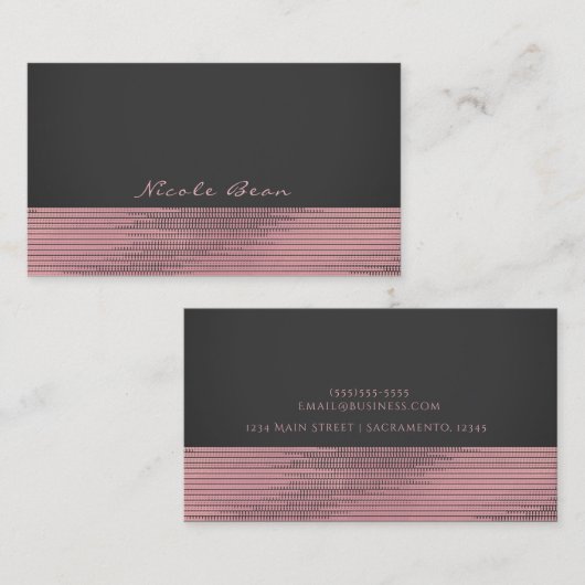 Roze en grijze moderne Glam-sequins Chic Elegant Visitekaartje (Voorkant / Achterkant)