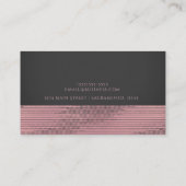 Roze en grijze moderne Glam-sequins Chic Elegant Visitekaartje (Achterkant)