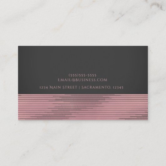 Roze en grijze moderne Glam-sequins Chic Elegant Visitekaartje (Achterkant)