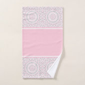 Roze en grijze moderne Mandala Bad Handdoek (Handdoek)