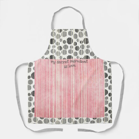 Roze en grijze moderne pooldots schort (Voorkant)