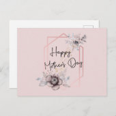 Roze en grijze Moederdag Briefkaart (Voorkant / Achterkant)