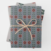 Roze en grijze Noordse Design Inpakpapier Vel (In situ)