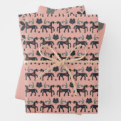 Roze en grijze Noordse Design Inpakpapier Vel (In situ)