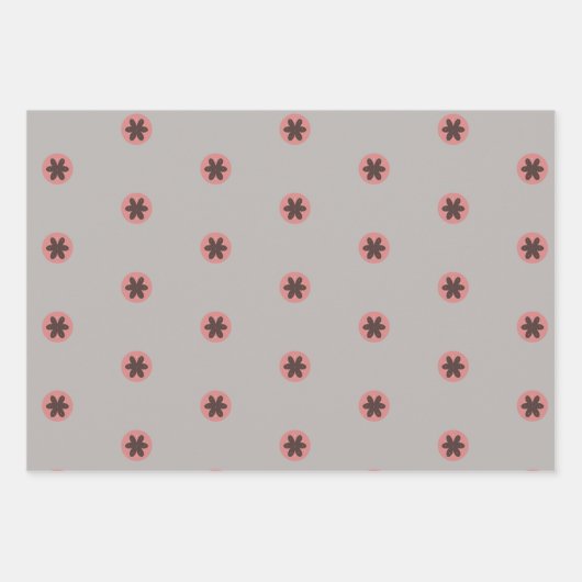 Roze en grijze Noordse Design Inpakpapier Vel (Voorkant 3)