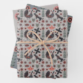 Roze en grijze Noordse Design Inpakpapier Vel (In situ)