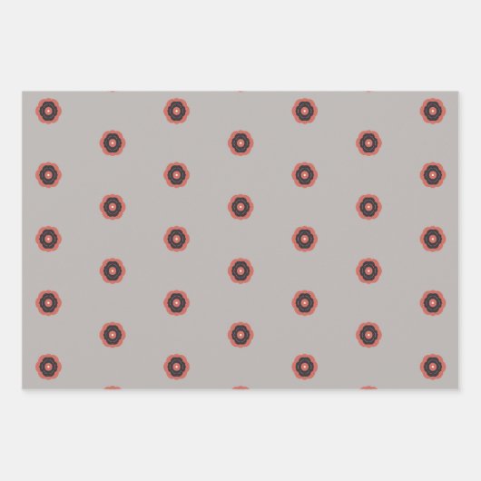 Roze en grijze Noordse Design Inpakpapier Vel (Voorkant 3)