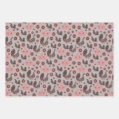 Roze en grijze Noordse Design Inpakpapier Vel (Voorkant)