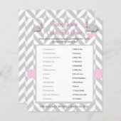 Roze en grijze olifant Baby shower (Voorkant / Achterkant)