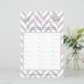 Roze en grijze olifant Baby shower - ABC's game (Staand voorkant)
