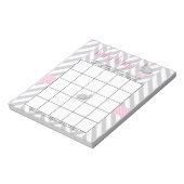  roze en grijze olifant Baby shower Bingo Notitieblok (Linkerzijde)
