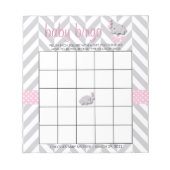  roze en grijze olifant Baby shower Bingo Notitieblok (Voorkant)