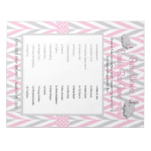 Roze en grijze olifant Baby shower Game 2 Notitieblok (Voorkant)