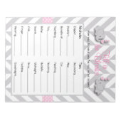 Roze en grijze olifant Baby shower Game - Aangepas Notitieblok (Voorkant)