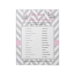 Roze en grijze olifant Baby shower Notitieblok