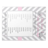Roze en grijze olifant Baby shower Notitieblok (Voorkant)