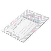 Roze en grijze olifant Baby shower Notitieblok (Schuin)