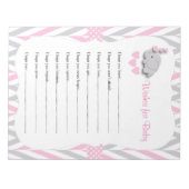  roze en grijze olifant Baby Vernissen 2 Notitieblok (Voorkant)