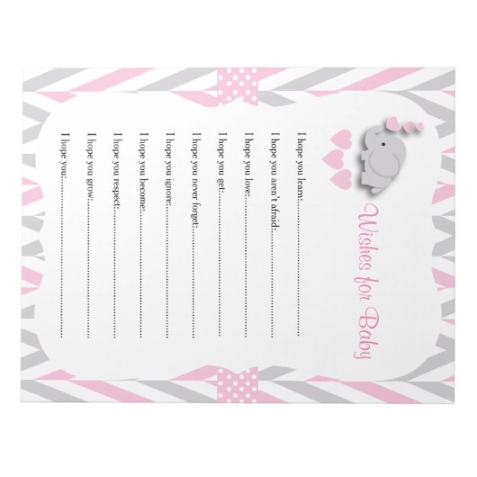  roze en grijze olifant Baby Vernissen 2 Notitieblok (Voorkant)