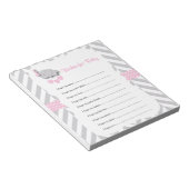  roze en grijze olifant Baby Vernissen Notitieblok (Schuin)