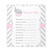  roze en grijze olifant Baby Vernissen Notitieblok (Voorkant)