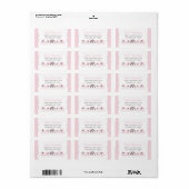 Roze en Grijze Olifanten Baby Meisje Douche Etiket (Full Sheet)