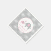 Roze en Grijze Olifanten Baby shower Papier Servet (Hoek)
