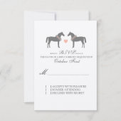Roze en grijze paarden Wedding RSVP (Voorkant)