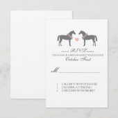 Roze en grijze paarden Wedding RSVP (Voorkant / Achterkant)