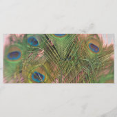 Roze en Grijze Pauw Wedding Programma Programmakaart (Achterkant)