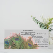 Roze en Grijze Pauw Wedding Programma Programmakaart (Staand voorkant)