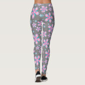 Roze en grijze platte Leggings (Achterkant)