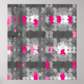 Roze en grijze Pointillist Poster (Voorkant)
