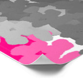 Roze en grijze Pointillist Poster (Hoek)