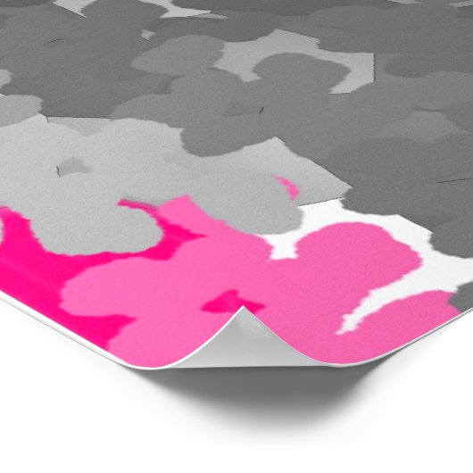 Roze en grijze Pointillist Poster (Hoek)