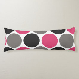 Roze en grijze pokadot lichaamskussen