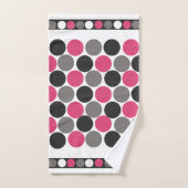 Roze en grijze Polika Dot Bad Handdoek (Handdoek)