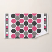 Roze en grijze Polika Dot Bad Handdoek (Handdoek)