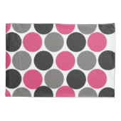 Roze en grijze Polika Dot Kussensloop (Achterkant)