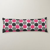 Roze en grijze Polika Dot Lichaamskussen (Achterkant)