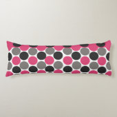 Roze en grijze Polika Dot Lichaamskussen (Voorkant)