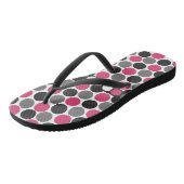 Roze en grijze Polika Dot Teenslippers (Schuin)