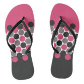 Roze en grijze Polika Dot Teenslippers (Voetbed)