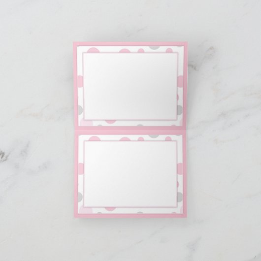 Roze en Grijze Polka Dots Bedankt Baby shower (Binnen)